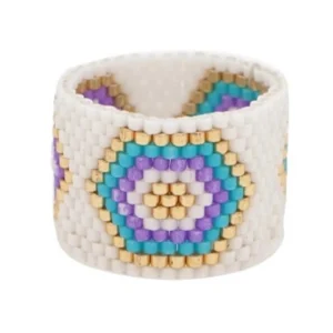 Anillo tres hexágono peyote en miyuki