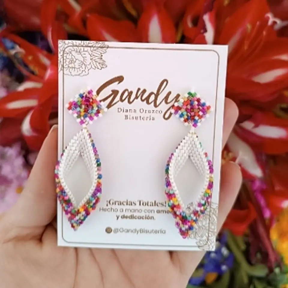 Aretas lagrima doble peyote en miyuki