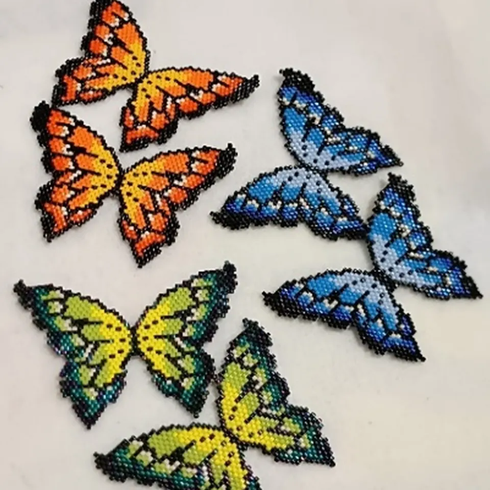 Aretas mariposas monarca peyote en miyuki