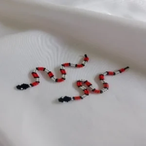 Aretes serpiente coral peyote espiga