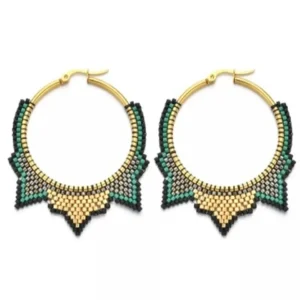 Candongas pirámide recamado en miyuki