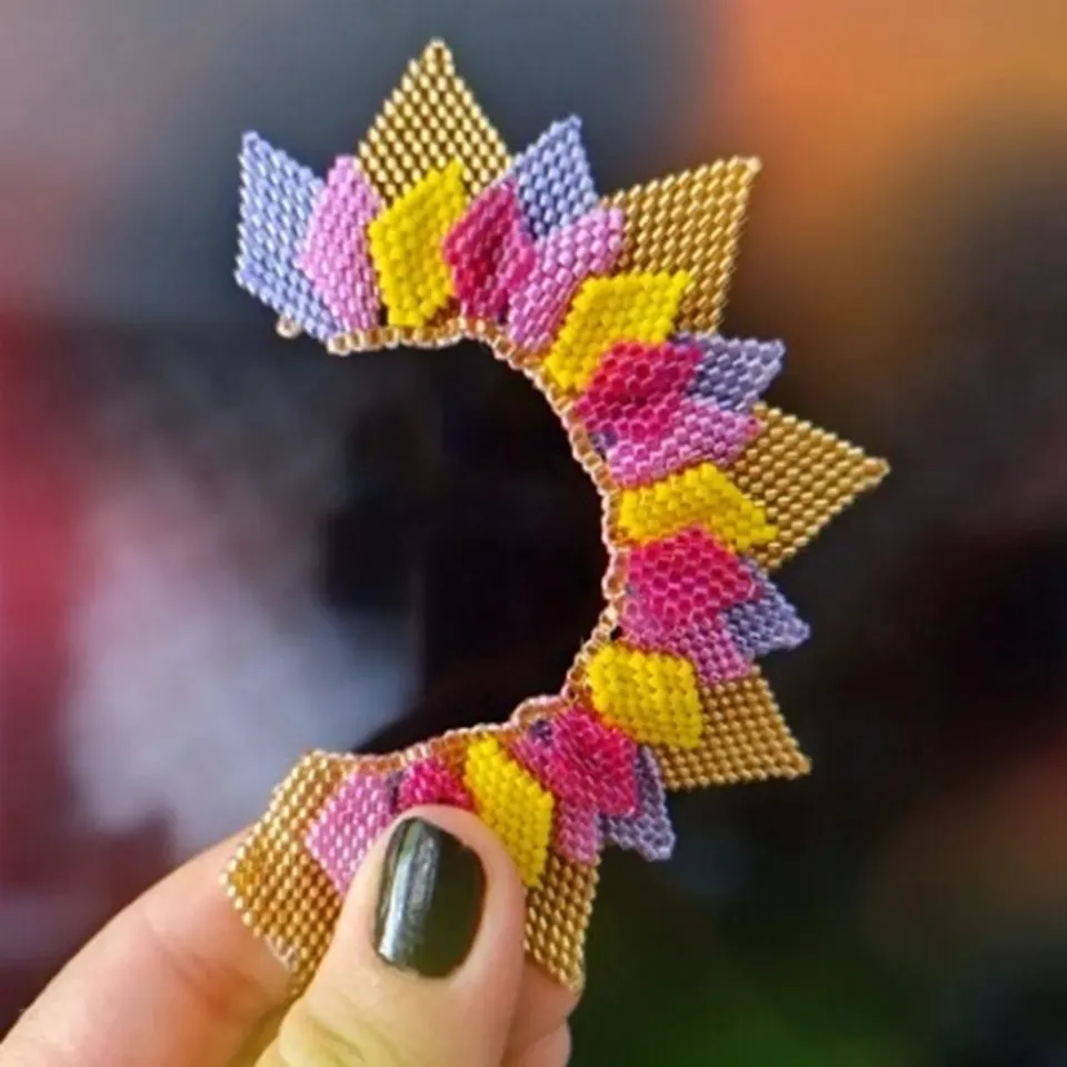 Orejera picos peyote en miyuki