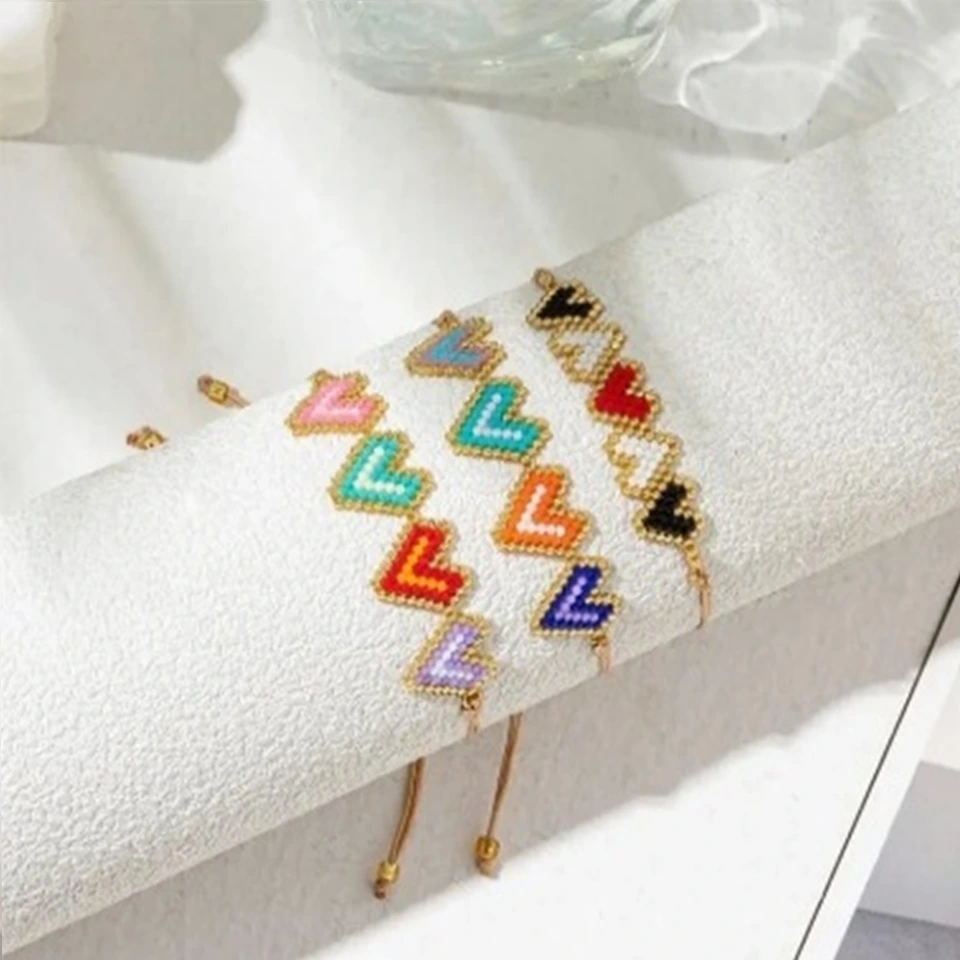 Pulsera cuatro corazones Peyote en Miyuki