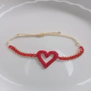 Pulsera corazón espiga peyote en miyuki