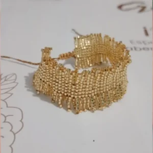 Pulsera fleco ancha peyote en miyuki