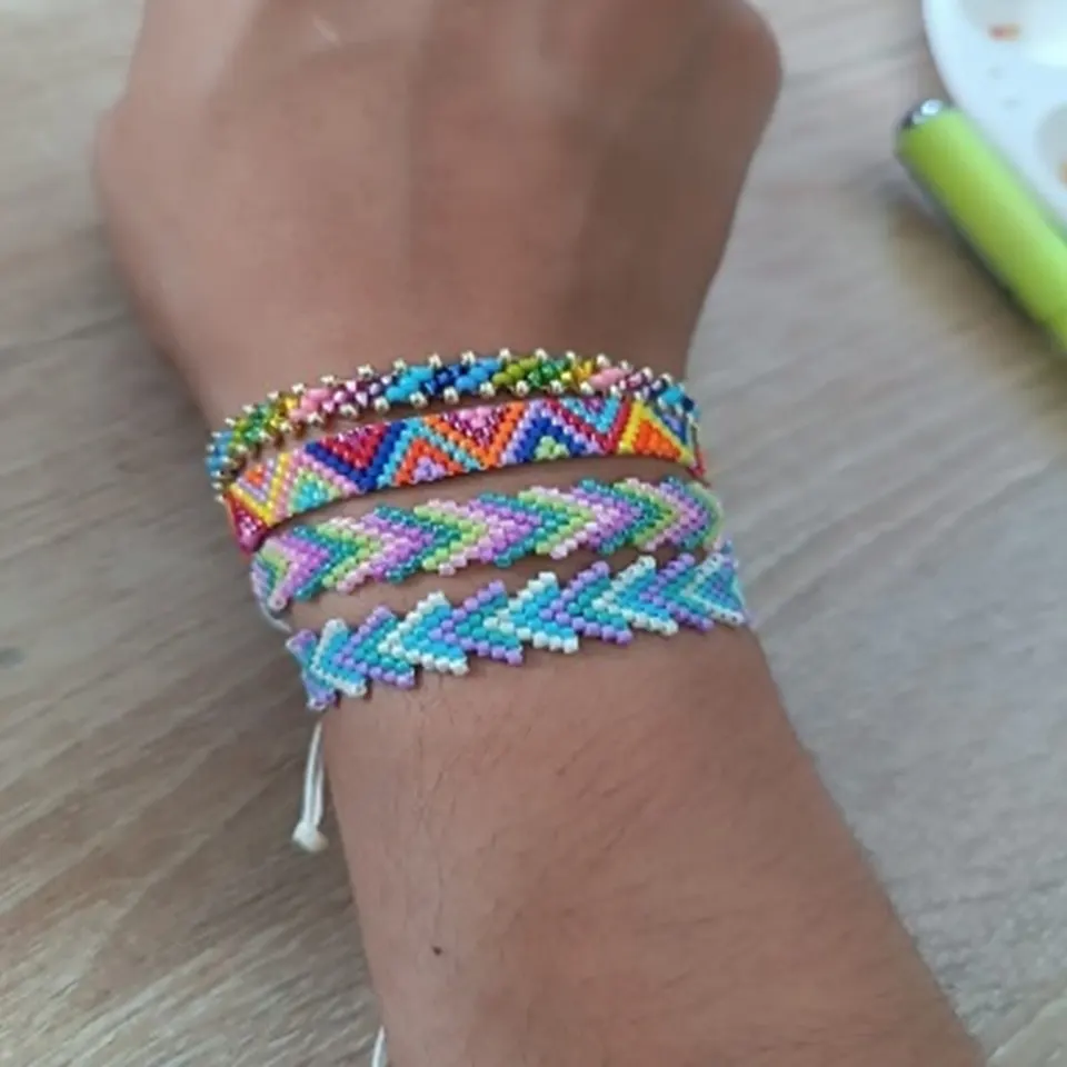 Conjunto arco iris peyote en miyuki