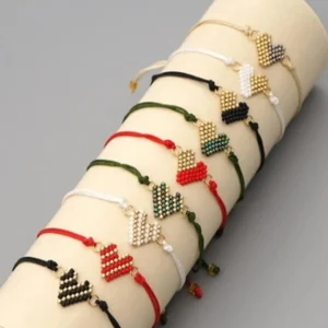Pulsera corazón sencillo  peyote en miyuki