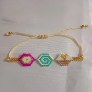 Pulsera tres hexanos peyote en miyuki
